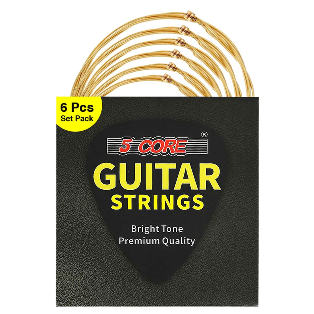 5Core Acoustic Guitar Strings 0.010-0.047 Steel Gauge Heavy Duty w Bright Tone For 6 String Guitars (Copy)