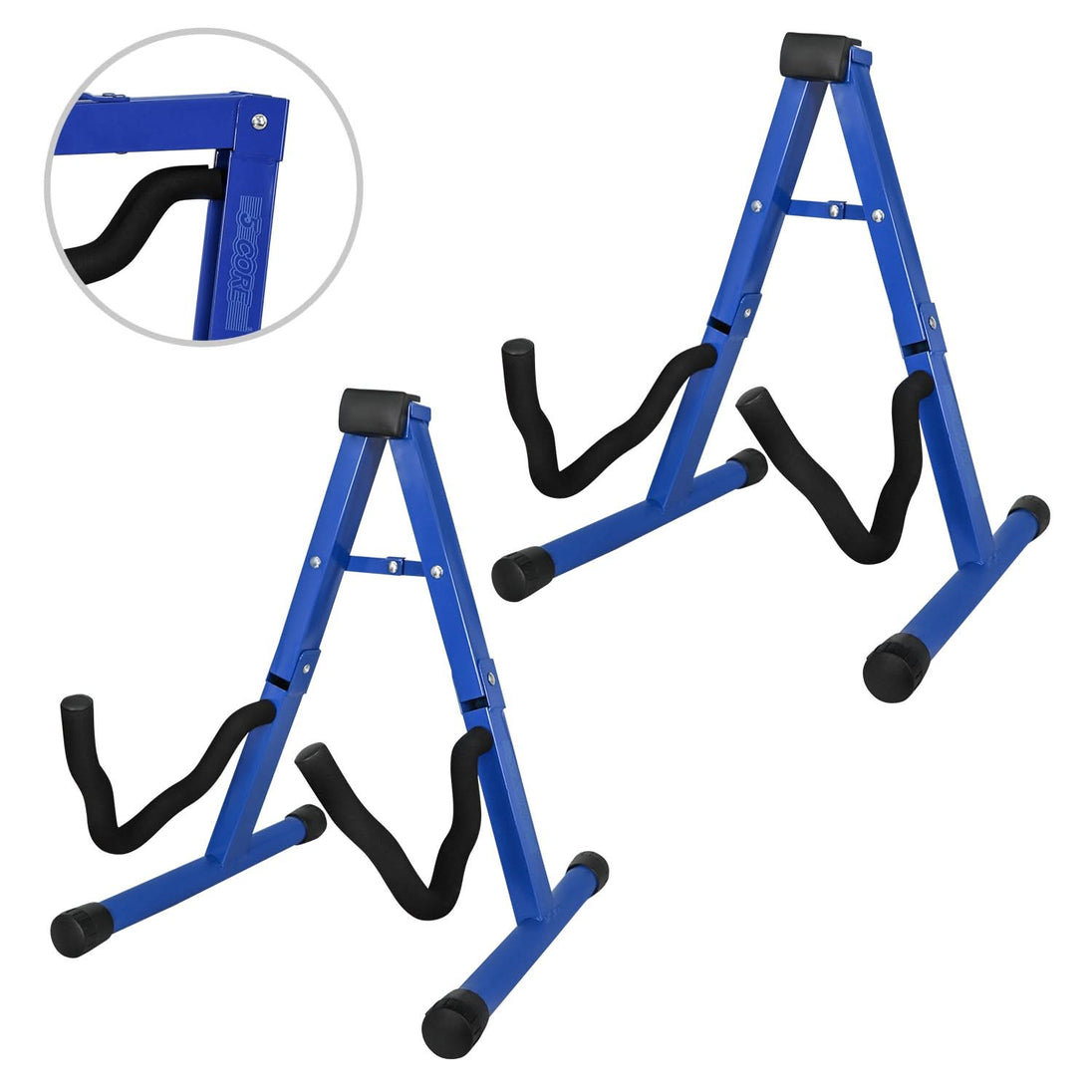 5Core Guitar Stand Floor A Frame Electric Acoustic Bass Soporte Para Guitarra BLUE GSS BLU 2PCS