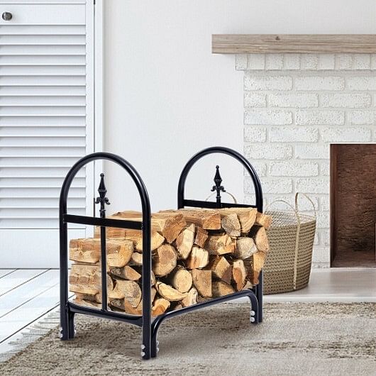 2 Feet Outdoor Heavy Duty Steel Firewood Storage Holder - Free Shipping 