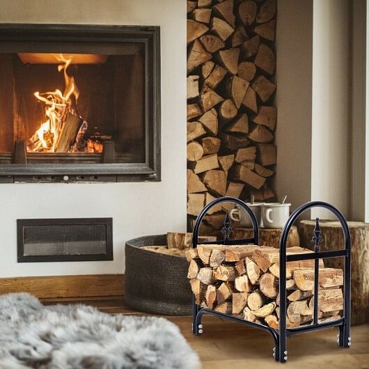 2 Feet Outdoor Heavy Duty Steel Firewood Storage Holder - Free Shipping 