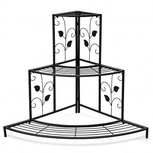 3 Tier Floral Corner Metal Plant Pot Rack - Free Shipping 
