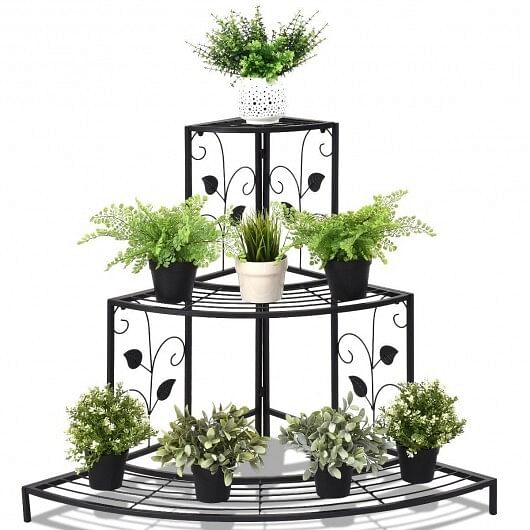 3 Tier Floral Corner Metal Plant Pot Rack - Free Shipping 