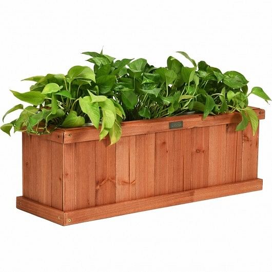 Wooden Decorative Planter Box for Garden Yard and Window - Free Shipping