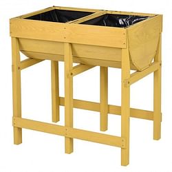 Raised Wooden Planter Vegetable Flower Bed with Liner - Free Shipping 