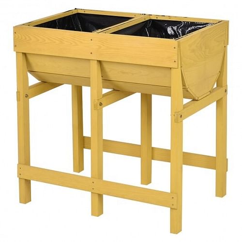 Raised Wooden Planter Vegetable Flower Bed with Liner - Free Shipping 