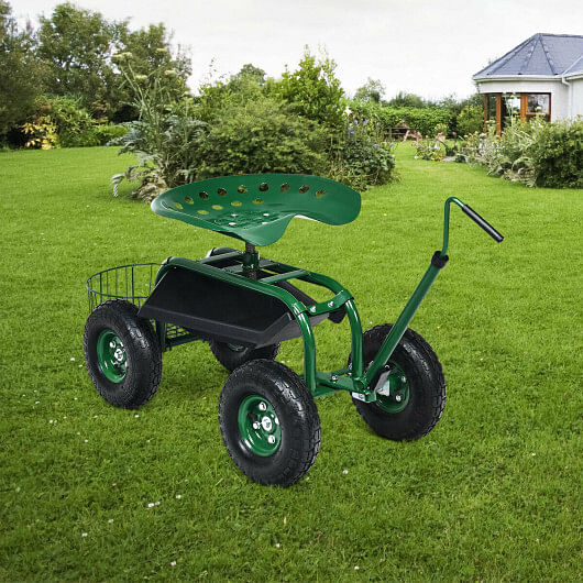 Extendable Handle Garden Cart Rolling Wagon Scooter - Free Shipping