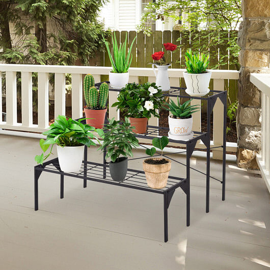 3 Tier Outdoor Metal Heavy Duty Modern for Multiple Plant Display Stand Rack - Free Shipping 
