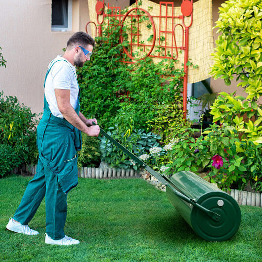 39 Inch Wide Push/Tow Lawn Roller-Green - Free Shipping