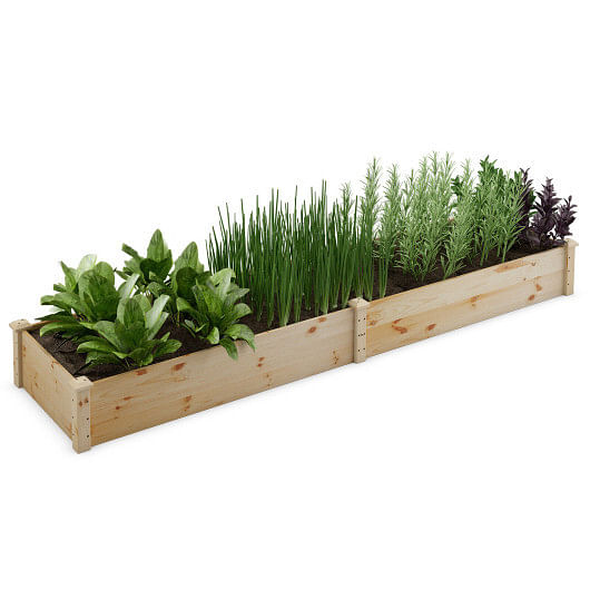 Wooden Raised Garden Bed Outdoor for Vegetables Flowers Fruit - Free Shipping 