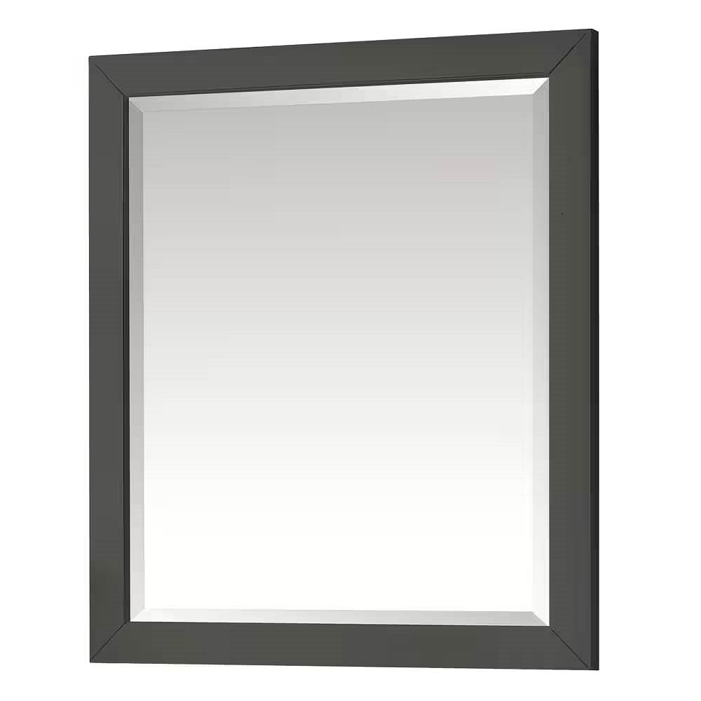 32-in x 28-in Bathroom Wall Mirror with Grey Solid Wood Frame - Free Shipping 