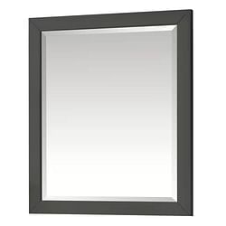 32-in x 28-in Bathroom Wall Mirror with Grey Solid Wood Frame - Free Shipping