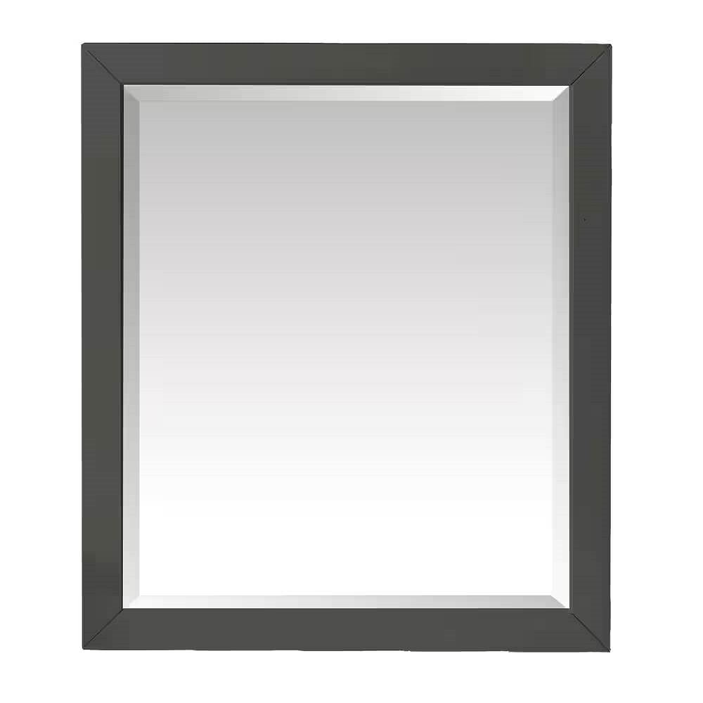 32-in x 28-in Bathroom Wall Mirror with Grey Solid Wood Frame - Free Shipping