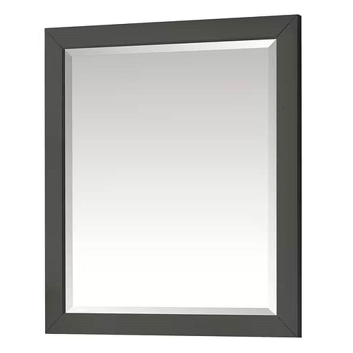 32-in x 28-in Bathroom Wall Mirror with Grey Solid Wood Frame - Free Shipping