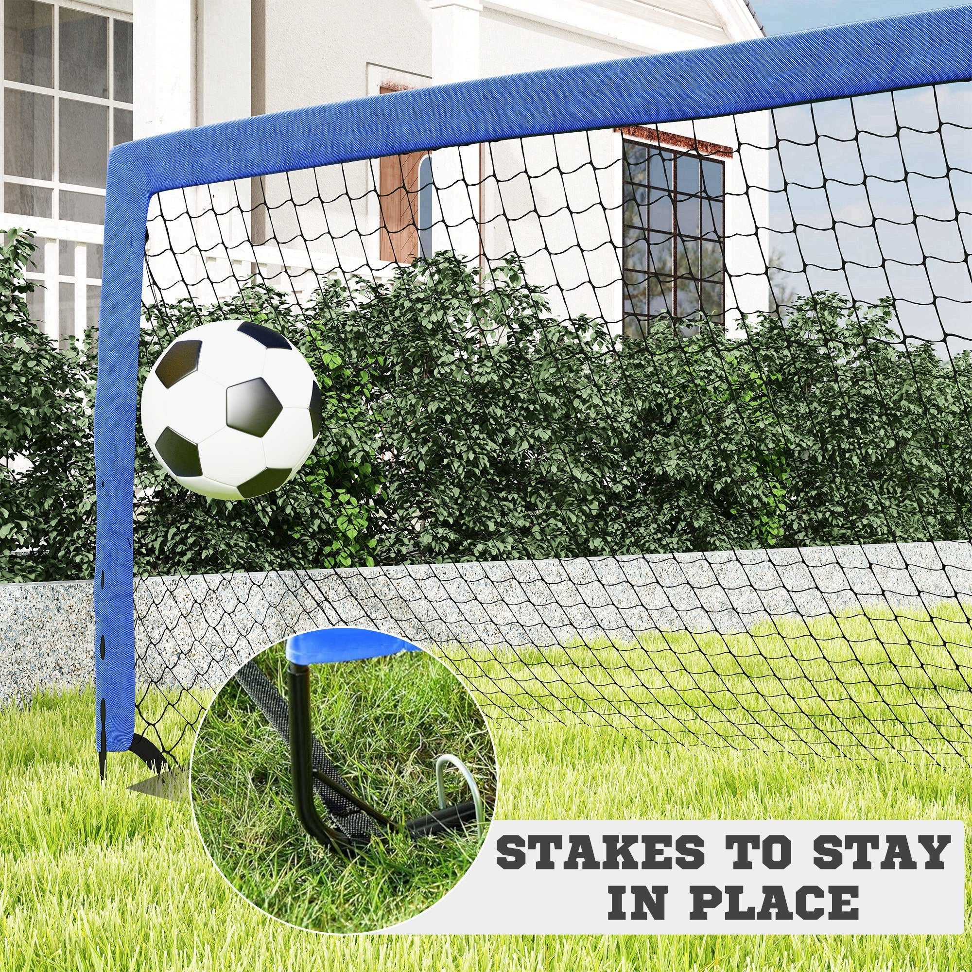 Soozier Set of 2 Soccer Nets for Backyard, Portable Soccer Goal for Practice with Carry Bag 