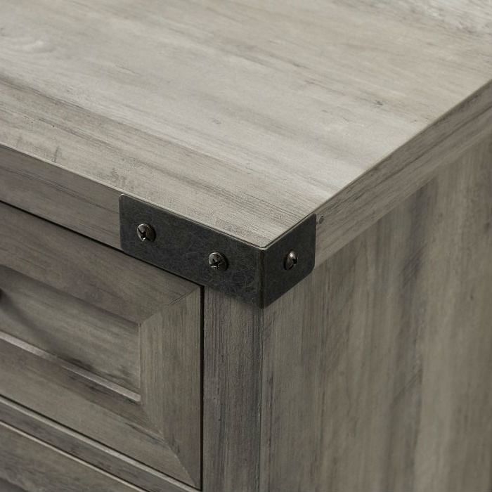 Rustic Farmhouse Barn Door Accent Storage Cabinet Grey Wash - Free Shipping 