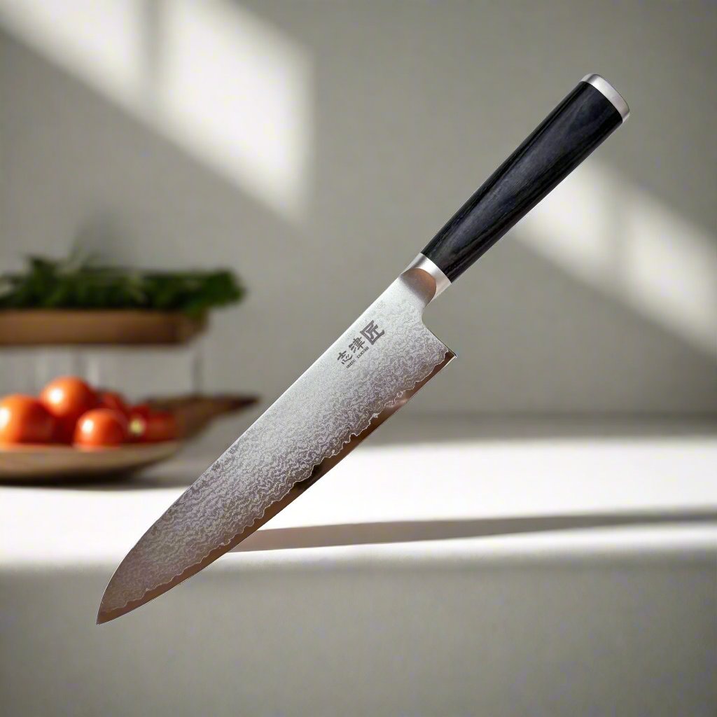 Miyako SUS 210mm Gyuto Knife | 33 Layer Damascus Steel Blade – Made in Japan 