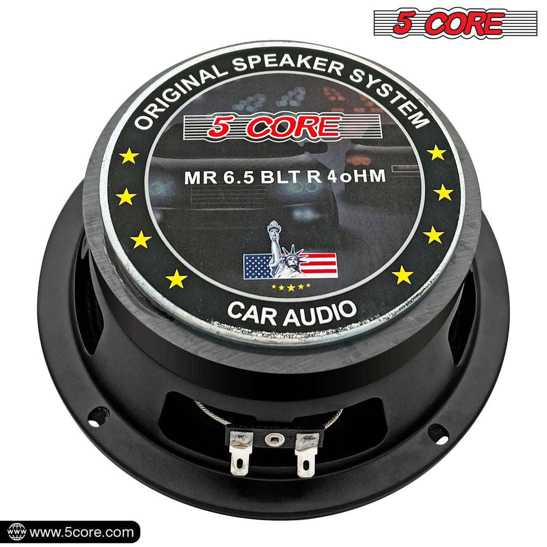 5Core 6.5 Inch Midrange Door Speaker 360W PMPO Subwoofer w Aluminum Bullet 4Ω Sub Woofer