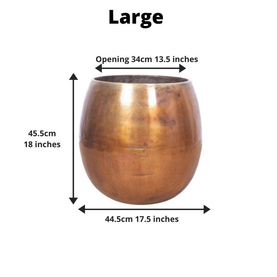 Gaby - Copper Brass Mid-Century Planter (Multiple Sizes) 