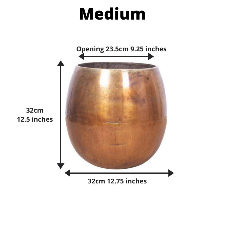 Gaby - Copper Brass Mid-Century Planter (Multiple Sizes) 