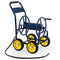 Garden Hose Reel Cart 4 Wheels Heavy-Duty Metal Water Hose Organizer Portable-Blue