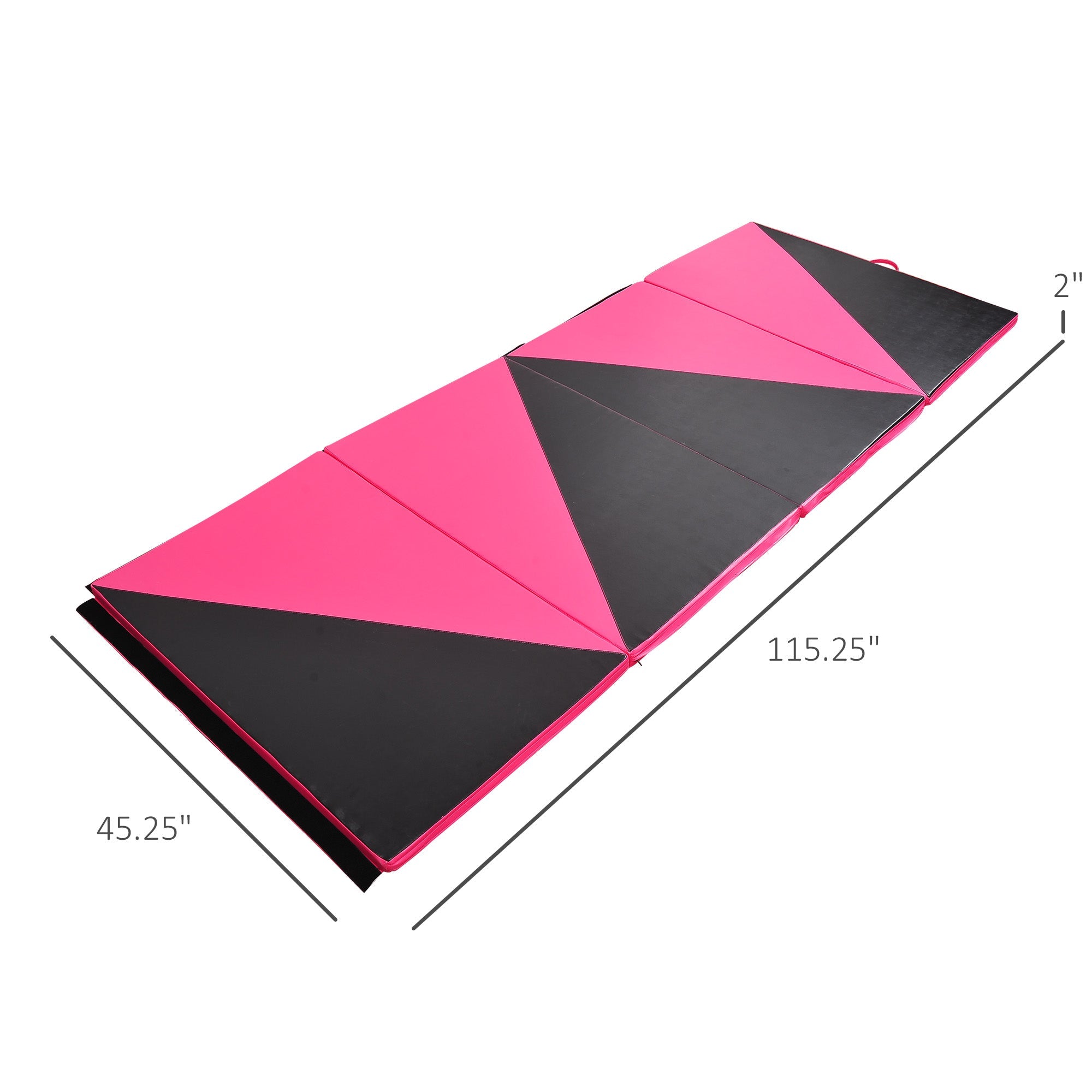 Soozier 4'x10'x2'' Folding Gymnastics Tumbling Mat, Exercise Mat  with Carrying Handles for Yoga, MMA, Martial Arts 