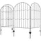 Outsunny 4 Pack Garden Fencing for Yard, Decorative Fence Panels as Animal Barrier and Flower Edging, Circle, Black, Wave