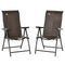 Outsunny 2PC Outdoor Rattan Folding Chairs Adjustable Backrest Patio Dining Armrests Red
