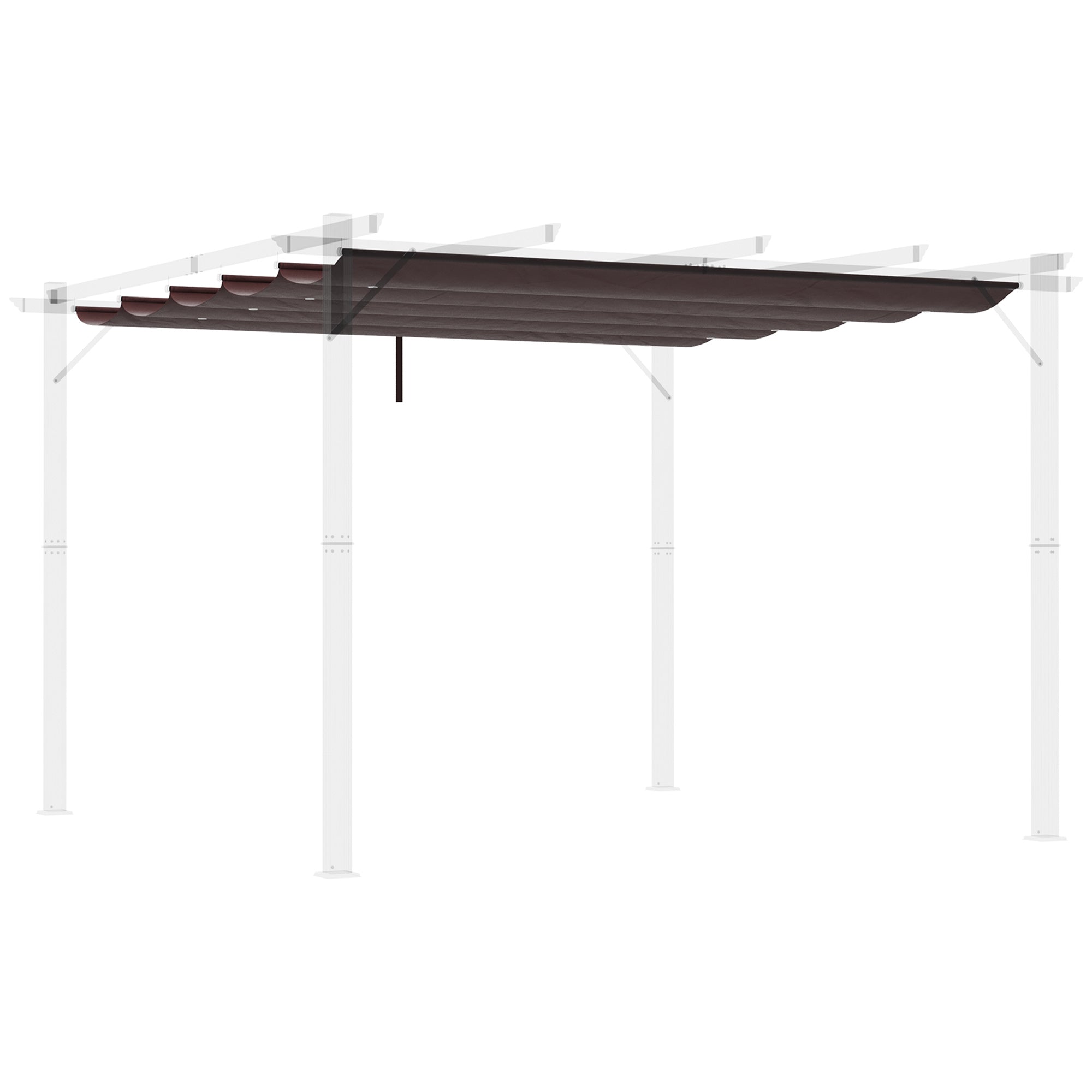 Outsunny Pergola Canopy Replacement 9.8'x9.8', Retractable Cover, Durable Fabric, Coffee - Upgrade Your Outdoor Space 