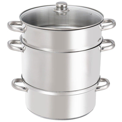 11 Quart Juice Steamer Fruit Vegetables Juicer Steamers w/ Tempered Glass Lid 