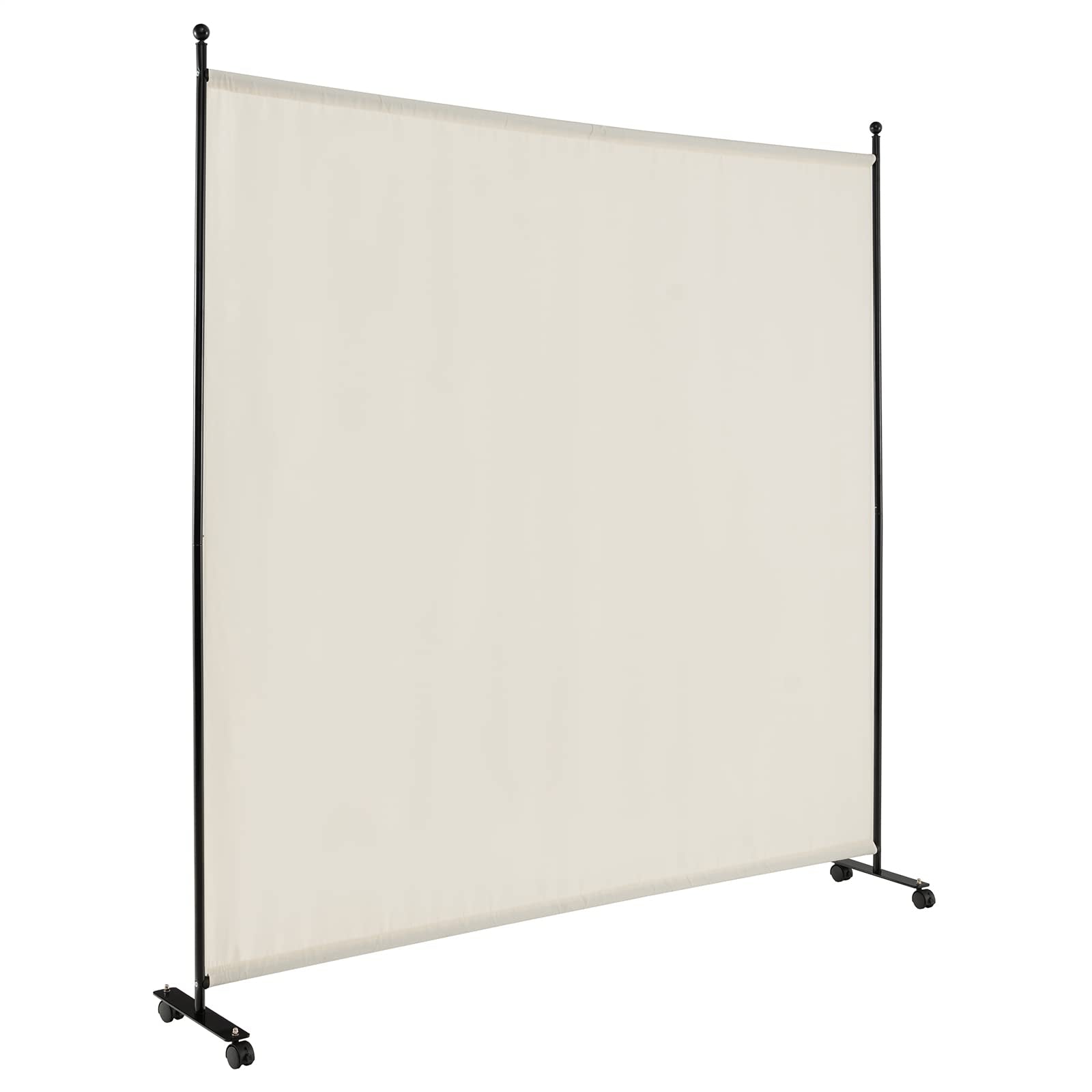 Giantex 6Ft Tall Room Divider with Rollers White- 73" Wide Freestanding Lightweight Folding Partition Privacy Screen 