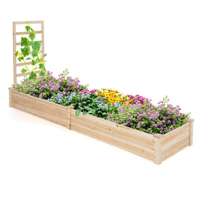 Giantex Raised Garden Bed with Trellis, 93" L x 25" W x 40" H 