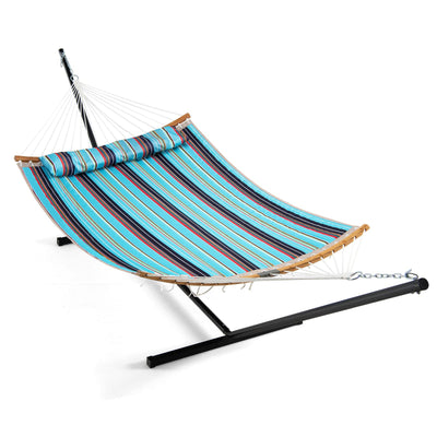 Giantex Hammock with Stand Included Portable 2-Person Outdoor Hammock(Blue & Red) 