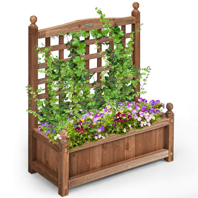 Wood Free Standing Plant Raised Bed 
