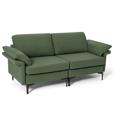 Giantex 72.5" L Loveseat, 2-Seat Sofa Couch with Removable Armrest Pillows 