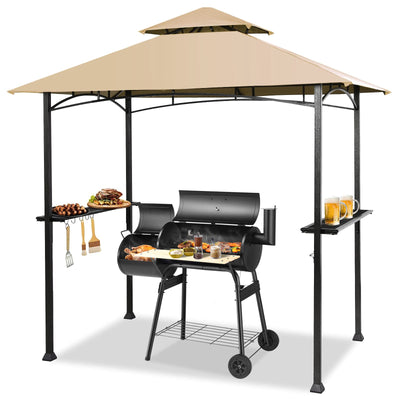Giantex Grill Gazebo, 8ft x 5ft Grill Station with Canopy, Outdoor Grill Shelter Barbecue Tent 