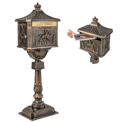 Giantex Cast Aluminum Mailbox with Post 