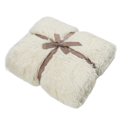 Giantex Reversible Soft Fur Blanket, Oversized Fluffy Throw Blanket 