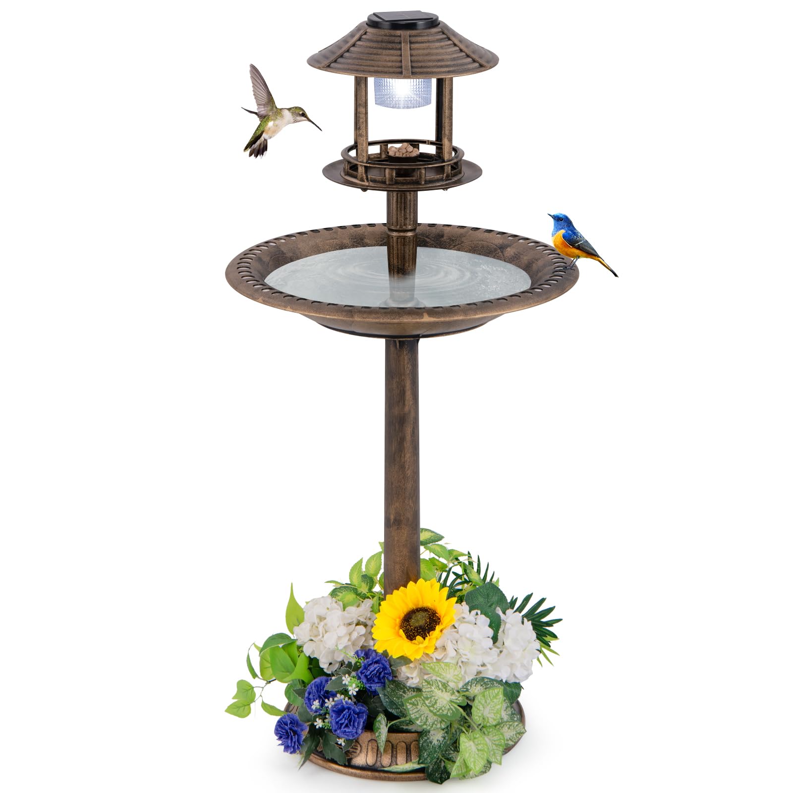 Giantex 42 inch Bird Bath Solar Lighted 
