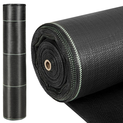 Giantex 6.5x330 FT Weed Barrier Landscape Fabric, 3.2OZ Heavy-Duty Permeable Woven PP Ground Cover 