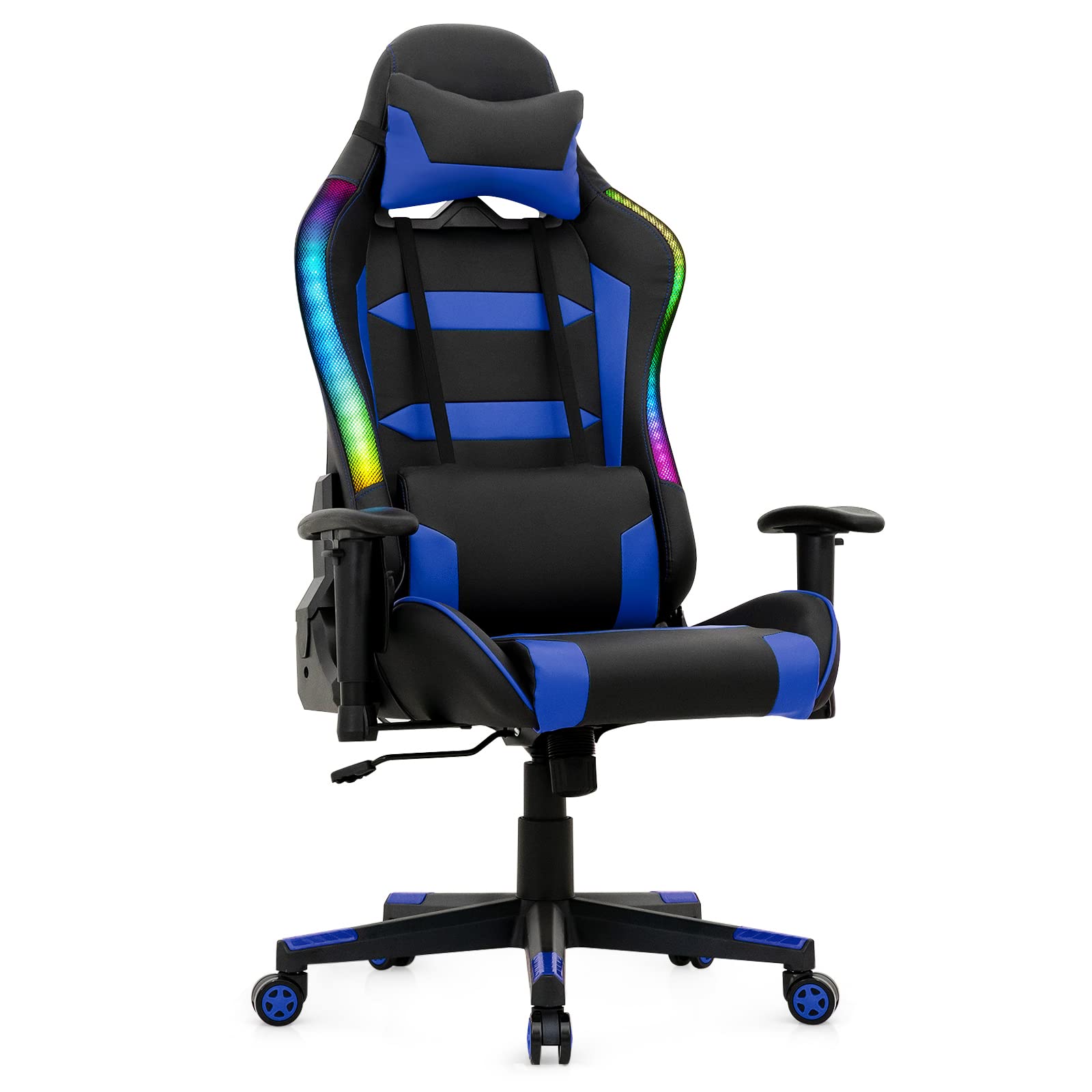 Giantex RGB Gaming Chair, Ergonomic Video Game Chair with Led Light