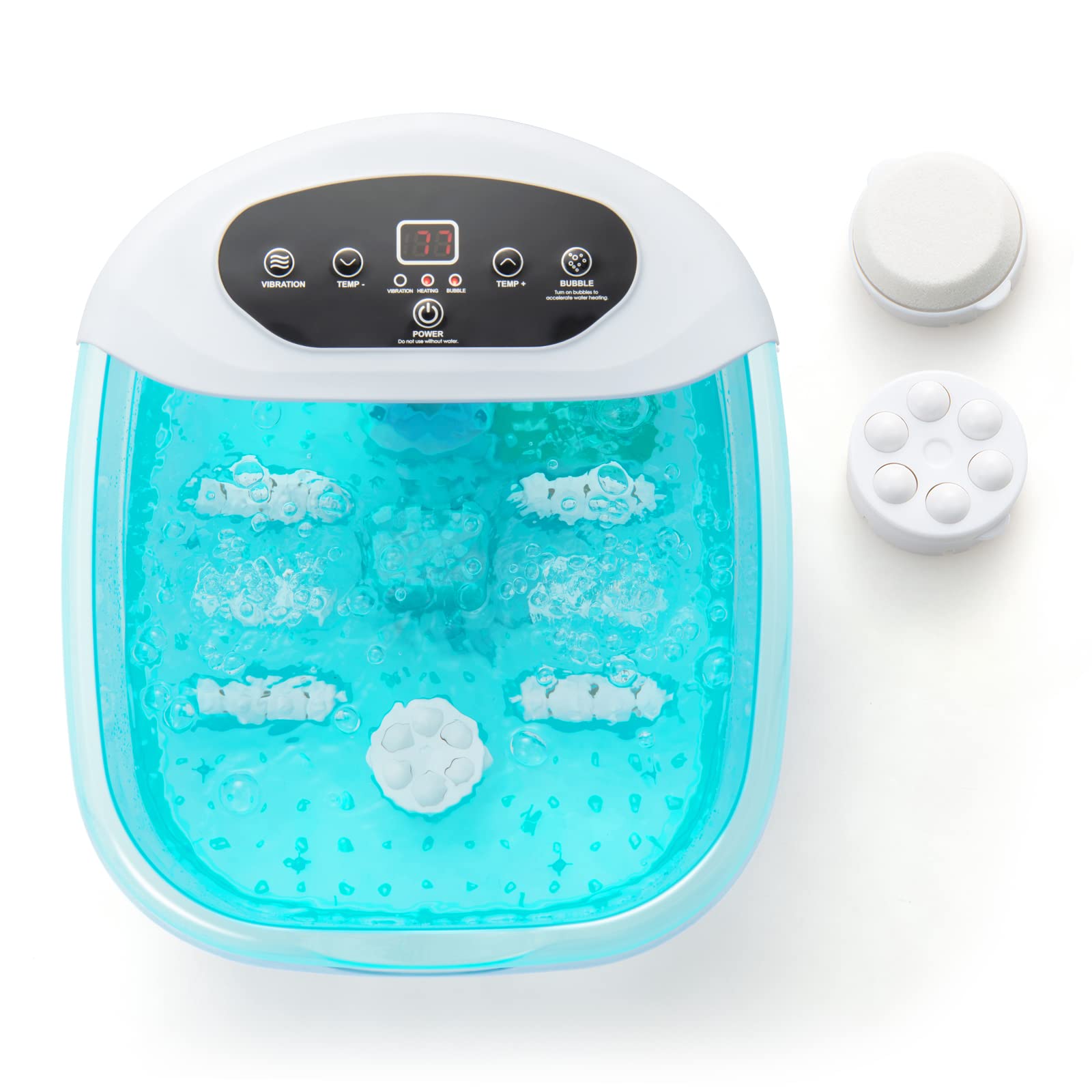 Giantex Foot Spa with Heat and Massage - Feet Bath Soak Tub w/Bubble, Vibration, Removable Pedicure Stone 