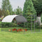 Giantex Metal Chicken Coop, Galvanized Walk-in Chicken Run with Waterproof PE Cover, Dome