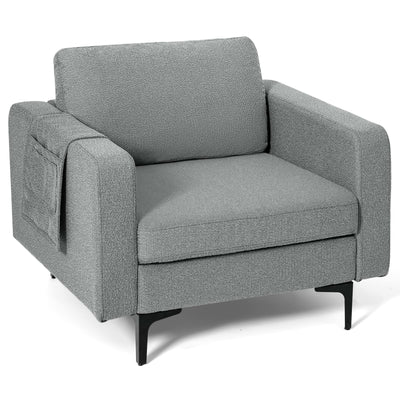 Giantex Modern Accent Chair w/Comfy Thick Cushion, Magazine Pockets 