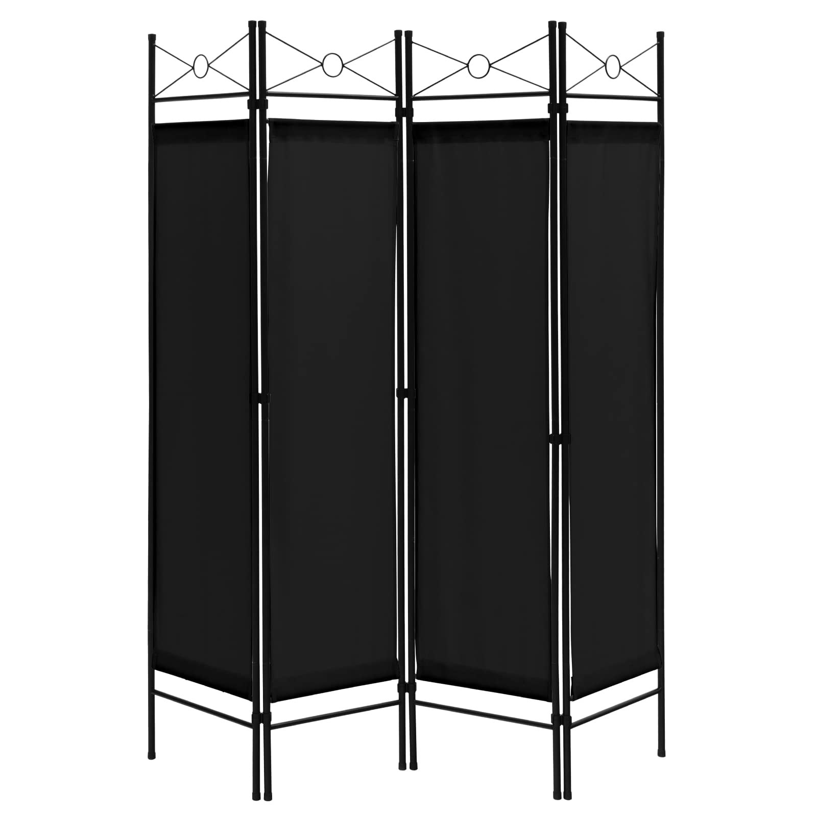 4 Panel Room Divider | 6 Ft Steel Frame Folding Privacy Screen 