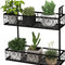 Giantex Balcoy Flower Pot Stand Rack w/ Adjustable Hooks & 2 Planter Baskets