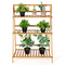 Giantex 3 Tier Folding Storage Shelf, Bamboo Ladder Plant Stand