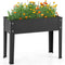 Giantex Raised Garden Bed, Metal Planter Box with Legs, Drain Hole, Outdoor Indoor Elevated Garden Box