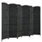 Giantex 6 Panel 6 Ft Tall Room Divider, Freestanding Wood Partition Room Dividers (Black/Brown)
