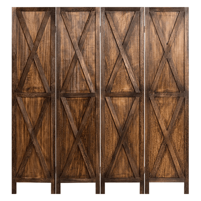 Giantex 4 Panel 5.6 Ft Wood Room Dividers, Freestanding Partition Decorative Screen 