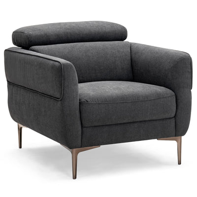 Giantex Accent Chair, Upholstered Single Sofa Chair with Adjustable Headrest 